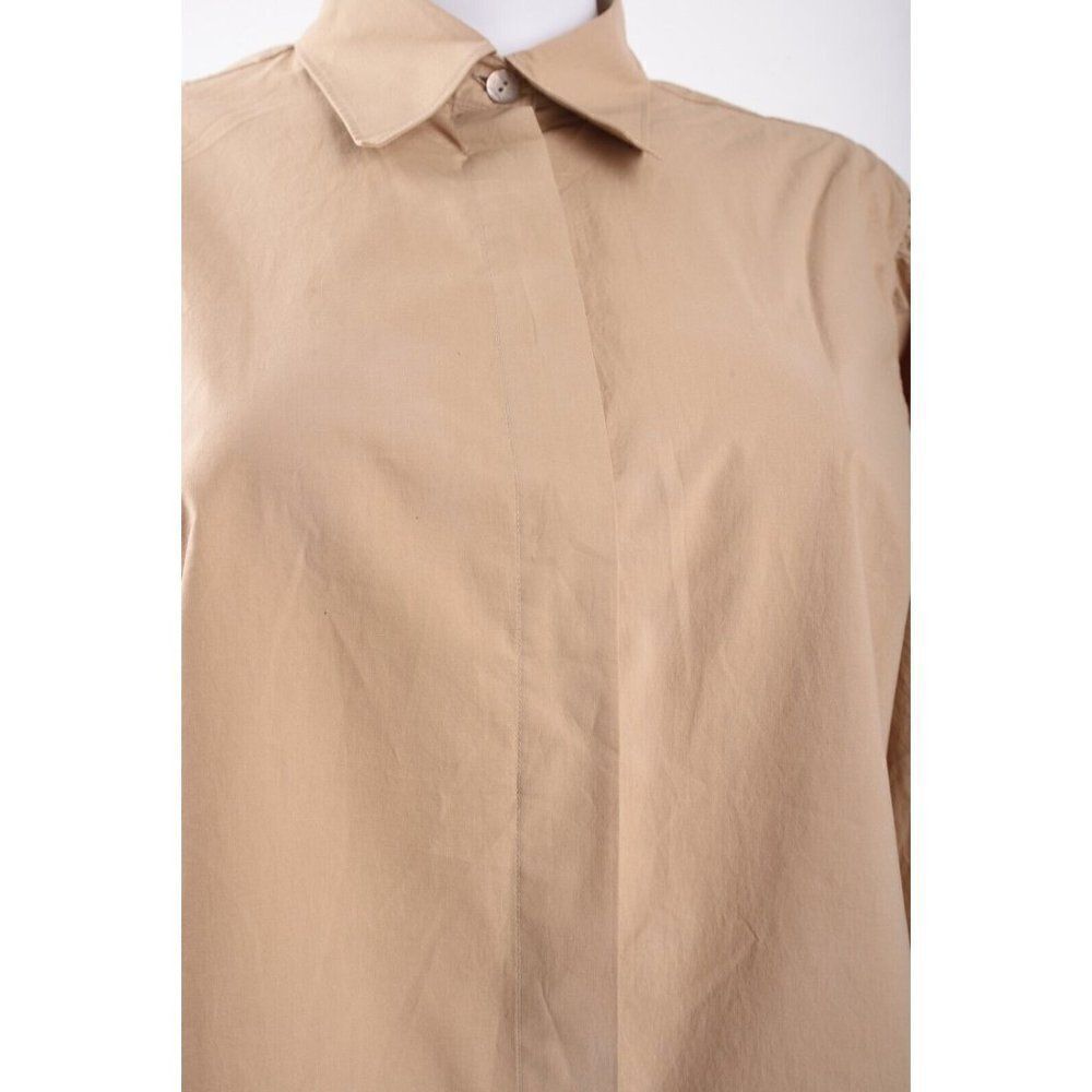 Massimo Dutti Womens Oversized Blouse Shirt Poplin US 4 EU 36 Tan 5100/556 NWT - Picture 3 of 6